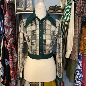 Vintage Dagger Collar Crop Top - Size XS